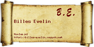 Billes Evelin névjegykártya